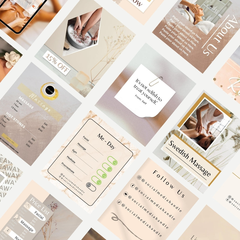 
                  
                    30 Light HQ Massage Therapist Social Media Post Templates I Massage Instagram Template I Spa Instagram Template I Clinic Instagram Template
                  
                