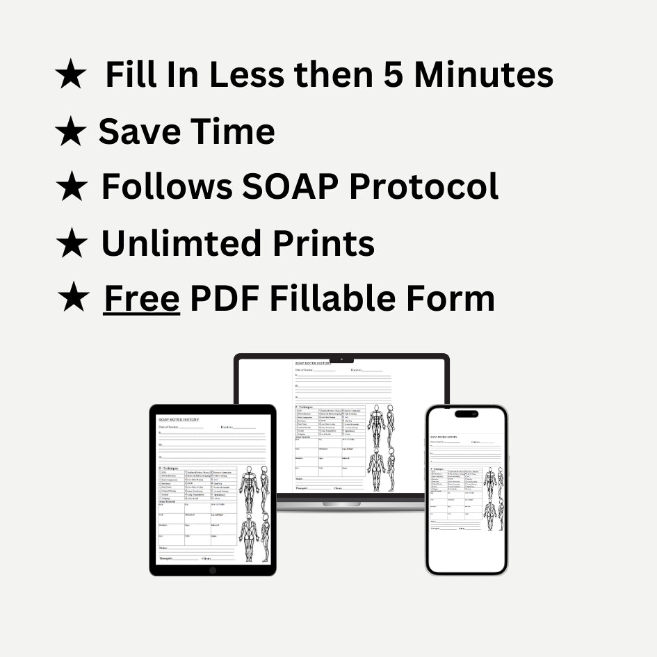 
                  
                    Fast Easy To Fill SOAP Notes Massage Therapist + Free PDF Fillable Form
                  
                