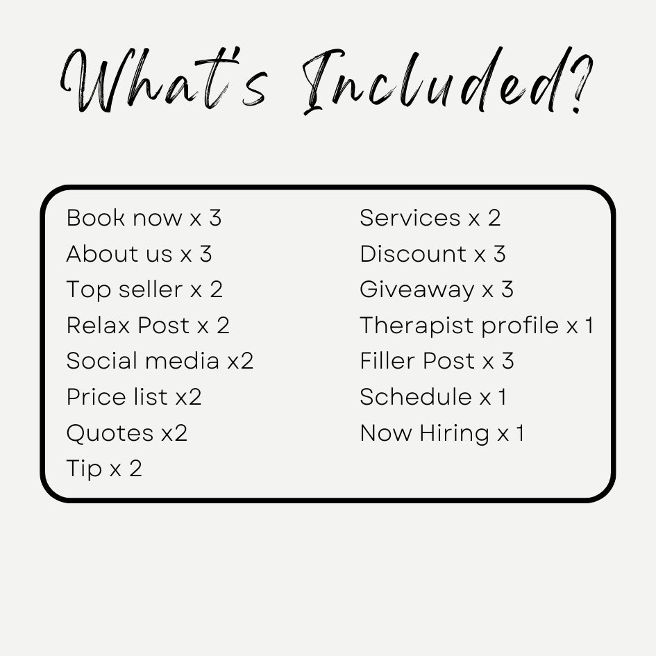 
                  
                    30 Light HQ Massage Therapist Social Media Post Templates I Massage Instagram Template I Spa Instagram Template I Clinic Instagram Template
                  
                